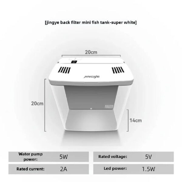Aquarium Fish Tank No Water Change Self-circulating Ecological Fish Tank with Slient Pump Led Lamp