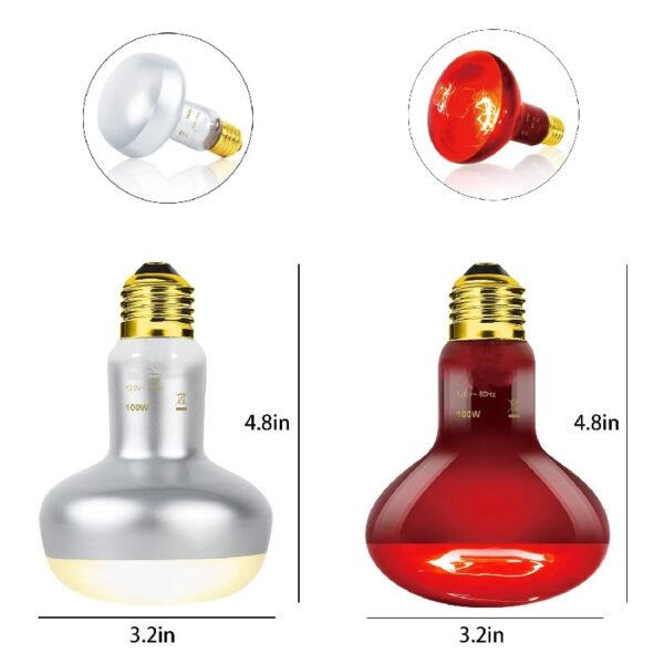 ECOSUB Dual Reptile Light Fixture Combo Pack, With 100W UVA Daylight and Infrared Heating Lamp