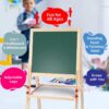Kailwokk Art Easel for Kids, Adjustable Magnetic Double Sided Wooden Toddlers Drawing Chalkboard, Gift & Art Supplies for 3-8 Boys & Girls
