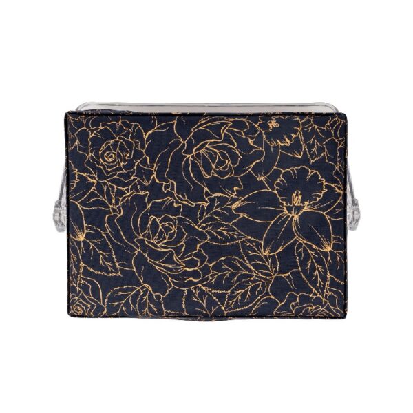 SINGER Large Premium Tackle Sewing Basket Navy Paisley Print with Notions Sewing Kit and Matching Pin Cushion