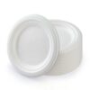 100 Pcs Toyeng 6 inch Disposable Paper Plates - White Pulp Molding Dinner Plates for Parties, Weddings & Outdoor Events – Eco-Friendly & Biodegradable