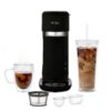 Single-Serve Iced and Hot Coffee Maker with Reusable Tumbler and Coffee Filter, Black
