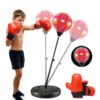 Punching Bag with Boxing Gloves Boxing Bag for Kids Boxing Toy with Adjustable Stand for Boys and Girls Color Black and Red