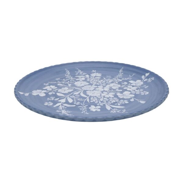 12-Piece Daisy Bamboo Melamine Dinnerware Set, Blue