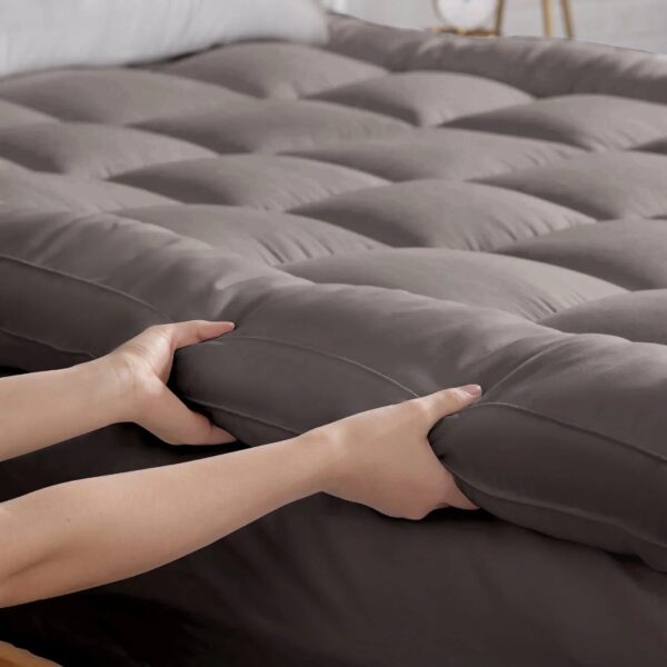 Extra Thick Mattress Topper, Cooling Mattress Pad Cover, Organic Cotton Pillow Top Protector with 8-21 Inch Deep Pocket, Twin Size
