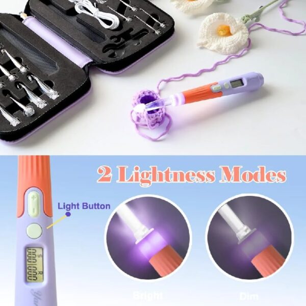 Yarniss Crochet Hooks Set with Digital Counter, 17 Sizes Light Up Crochet Hooks 2.5mm-14.0mm