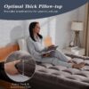 Extra Thick Mattress Topper, Cooling Mattress Pad Cover, Organic Cotton Pillow Top Protector with 8-21 Inch Deep Pocket, Twin Size