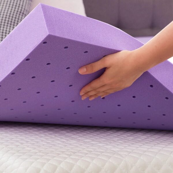2 Inch Gel Memory Foam Mattress Topper Ventilated Soft Mattress Pad, Bed Topper, CertiPUR-US Certified, Twin Size, Purple