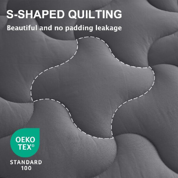 Queen Mattress Pad, Quilted Fitted Mattress Topper Protector, Cooling Breathable Bed Cover with 8-21