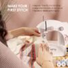 Virtu 122 PC Mini Portable Sewing Machine for Beginner Kids and Adults, Ballet Pink
