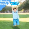 3-in-1 Kids Rope Swing with Monkey Bars - Outdoor Playground Swing Set for Backyard, Blue