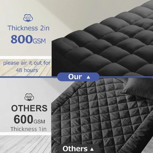 Extra Thick Queen Mattress Topper, Cooling Mattress Pad Cover, 2