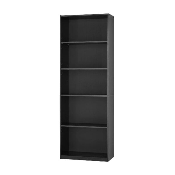 5-Shelf Bookcase with Adjustable Shelves, White