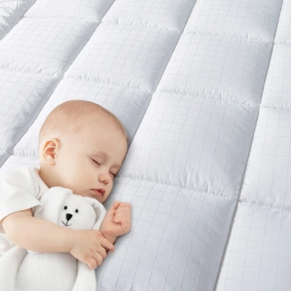 Queen Size Mattress Topper,400TC 100%Cotton Cooling Mattress Pad Cover Extra Thick Alternative Fill Pillow Top Cooling Bed Topper and Hotel Mattress Protector
