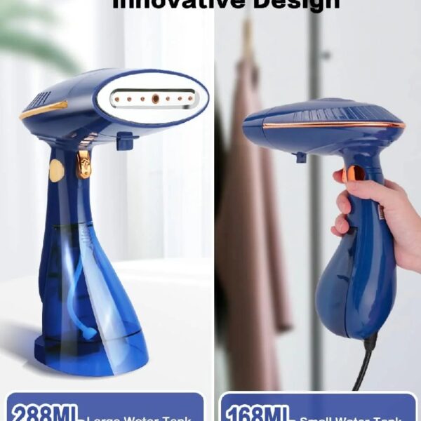Steamer for Clothes, 1500W High Power Handheld Garment Steamer with 288ml&168ml Big Capacity Detachable Water Tank, Foldable Fabric Steamer Removes Wrinkle for Home Travel Office