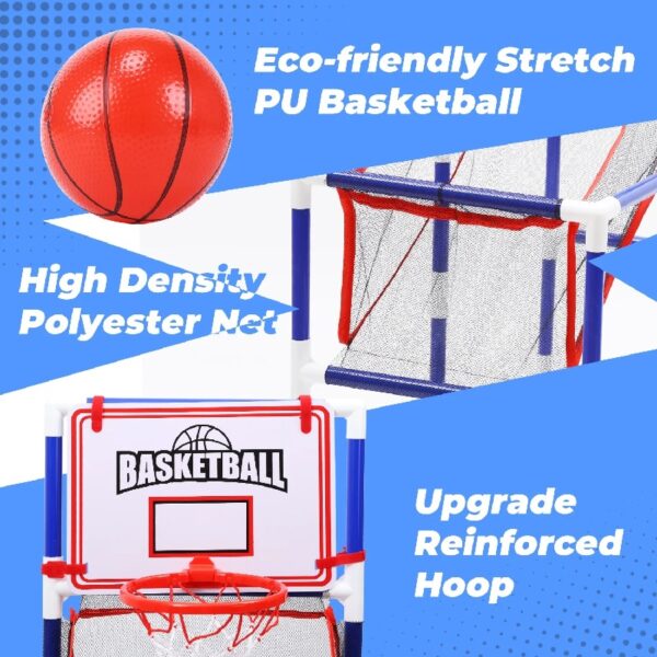 Kids Arcade Basketball Game, Indoor/Outdoor Basketball Hoop With 4 Balls, Basketball Game Toys Gifts for Boys and Girls (Blue)