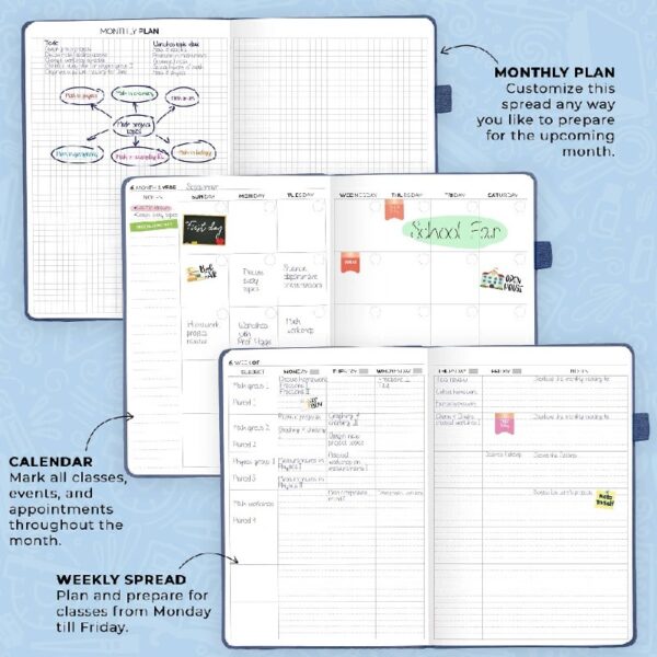 Clever Fox Teacher Planner - Mystic Blue