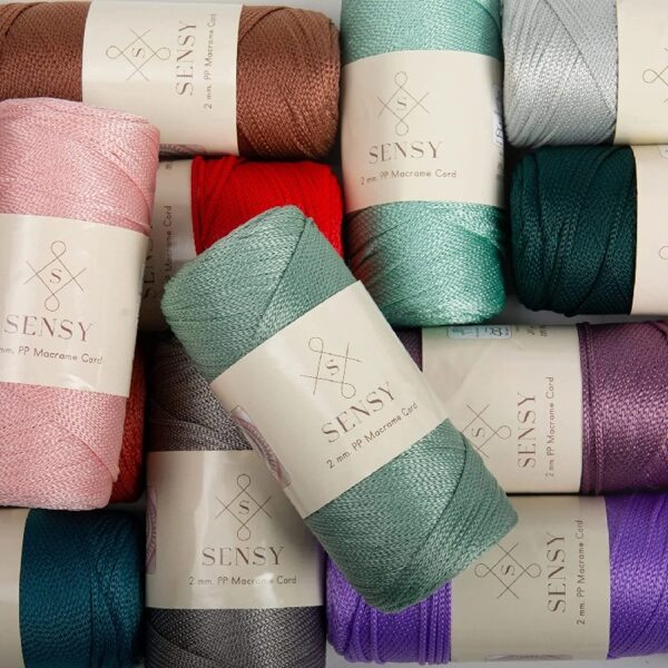5 Skeins of Sensy Premium 2mm 251 Yards Polyester Rope 100% Polypropylene Cord Macrame Cord 2mm Crochet Bag Cord Macrame Rope Crochet Thread Gift for Knitter (Latte)