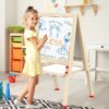 Kailwokk Art Easel for Kids, Adjustable Magnetic Double Sided Wooden Toddlers Drawing Chalkboard, Gift & Art Supplies for 3-8 Boys & Girls