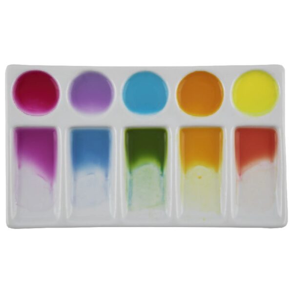 Creative Mark Glazed Stacking Style Nesting Palettes Porcelain Paint Palette Tray for Watercolor, Gouache, Color-Mixing - Paint Tray for Kids and Adults - 1 Pack