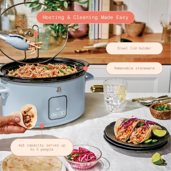 4Qt Slow Cooker with Touch-Activated Display, White Icing by Drew Barrymore