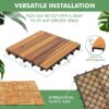 10PCS Interlocking Deck Tiles Plastic Waterproof Outdoor Flooring 12