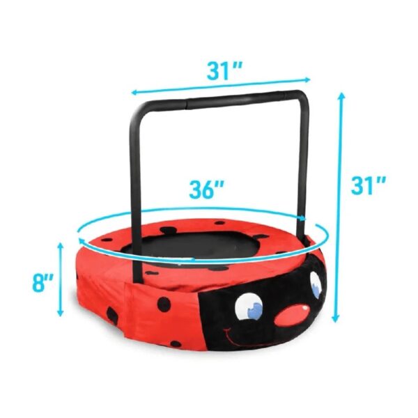 Assembled children's trampoline happy expression outdoor and indoor dual-use ladybug black and red foldable iron tube for kids age 3 - 7