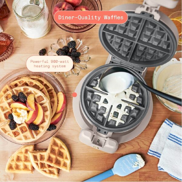 Rotating Belgian Waffle Maker, White Icing by Drew Barrymore