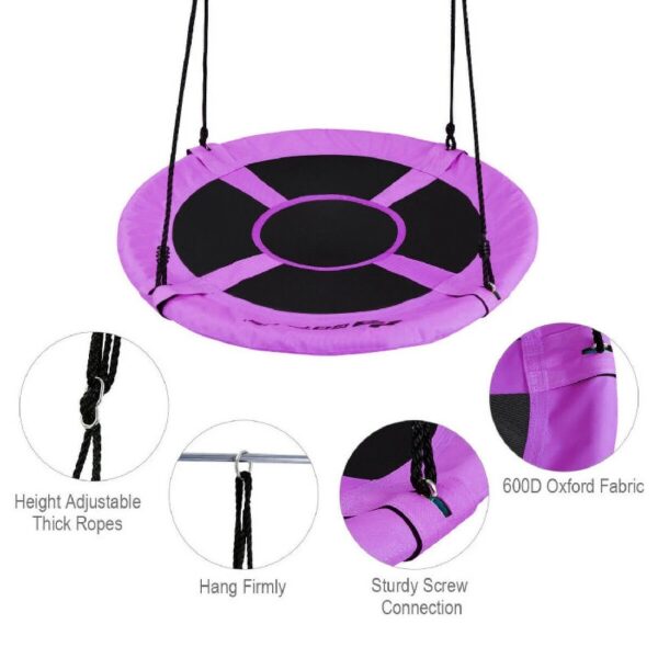 40 Inch Flying Saucer Swing Tree Swing, Toddler Swing for Indoor Outdoor Play Set, Purple