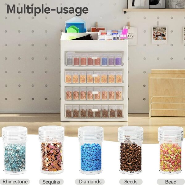 ARTDOT Diamond Art Beads Storage Organizer Box for Diamond Painting Drill 96 Jars