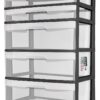 5 Drawer Wide Tower Black