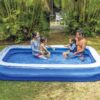 Giant Inflatable Kiddie Pool - Family and Kids Inflatable Rectangular Pool - 10 Feet Long (120 X 72 X 20)