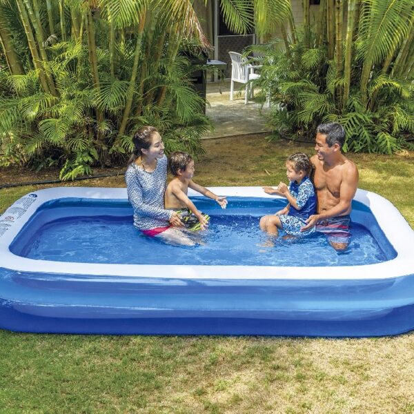 Giant Inflatable Kiddie Pool - Family and Kids Inflatable Rectangular Pool - 10 Feet Long (120 X 72 X 20)