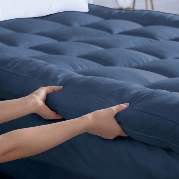 Extra Thick Mattress Topper, Cooling Mattress Pad Cover, Organic Cotton Pillow Top Protector with 8-21 Inch Deep Pocket, Twin Size