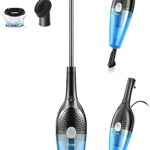 Corded Stick Vacuum Cleaners, 25KPa Lightweight Handheld Multi-Surface 3-in-1 Small Vacuum Cleaners, 1000W Motor Household Vacuum for Home Hardwood Floor Carpet Car Pet Hair, Black, BR602