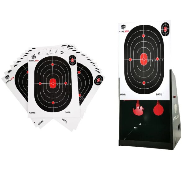 7 x 9 Inch BB Gun Target Trap with 10pcs Paper Target and Spinning Shooting Targets for Airsoft Pellet