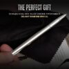 Scriveiner Stainless Steel Rollerball Pen - Stunning Luxury Metal Pen with Silver Chrome Finish, Schmidt Ink Refill, Best Roller Ball Pen Gift Set for Men & Women