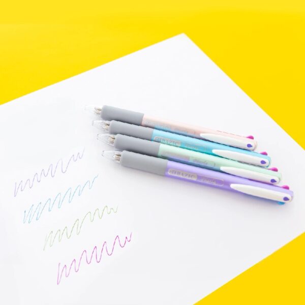 BAZIC 2-In-1 Mechanical Pencil & 4-Fashion Color Pen with Grip, 1.0 mm Bold Point, HB Pencil Lead, 24-Pack