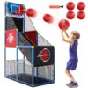 Kids Arcade Basketball Game, Indoor/Outdoor Basketball Hoop With 4 Balls, Basketball Game Toys Gifts for Boys and Girls (Blue)