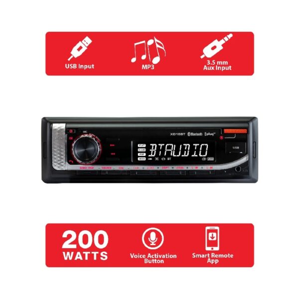 Electronics XD18BT Single DIN Car Stereo Head Unit with Bluetooth, USB, AM/FM/MP3, New
