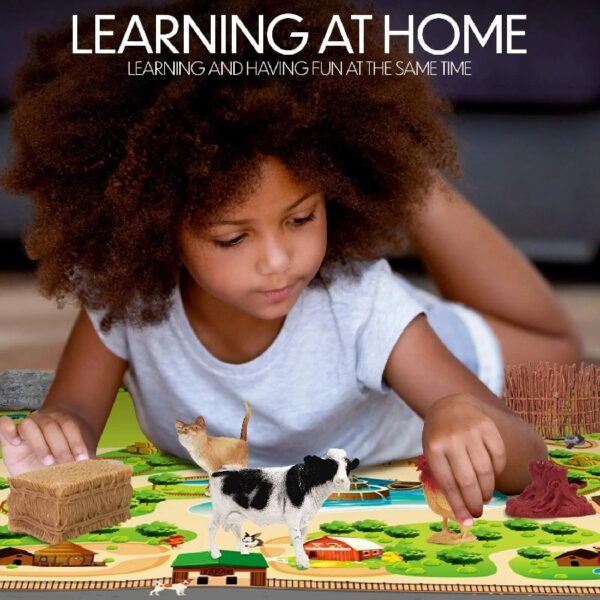 Li'l-Gen Toy Farm Animals with Interactive Farm Animal Sound Book | 12 Toy Figures with Playmat and Farm Accessories for Toddlers | Farm Playset for Boys and Girls 2 Years Old & Up (22 Piece Set)