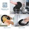 35 Pieces Wheat Straw Dinnerware Sets for 4, Plates and Bowls Sets With Cutting Board and Fruit knife, Outdoor Camping Dishes Sets, Microwave & Dishwasher Safe, Lightweight & Unbreakable, Black
