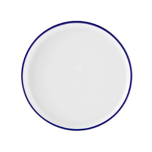 12-Piece Blue Rim Stoneware Dinnerware Set