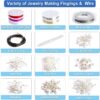 Jewelry Making Kit, 1960 pcs Jewelry Making Supplies Includes Jewelry Beads, Instructions, Findings, Wire for Bracelet, Necklace, Earrings Making Kit for Adults by Inscraft