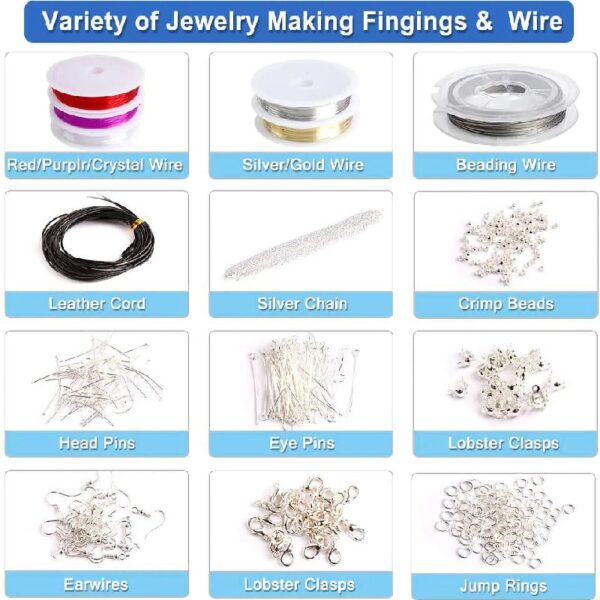 Jewelry Making Kit, 1960 pcs Jewelry Making Supplies Includes Jewelry Beads, Instructions, Findings, Wire for Bracelet, Necklace, Earrings Making Kit for Adults by Inscraft