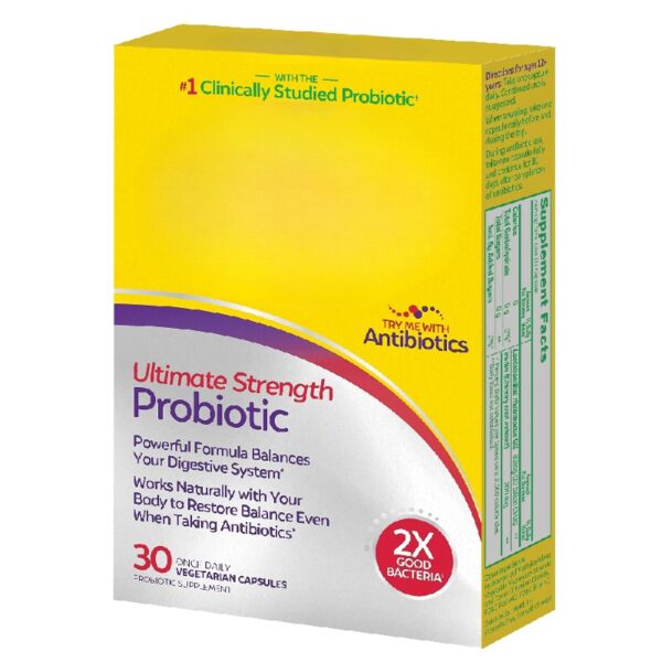 Ultimate Strength Probiotic Supplements, Helps Digestive and Gut Health, for Men and Women, 30 Count