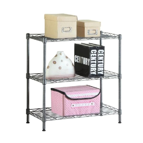 3-shelf Wire Shelving,  Adjustable Storage Rack Unit, Microwave Bakers Rack Garage Kitchen Organizer, Capacity for 200 lbs