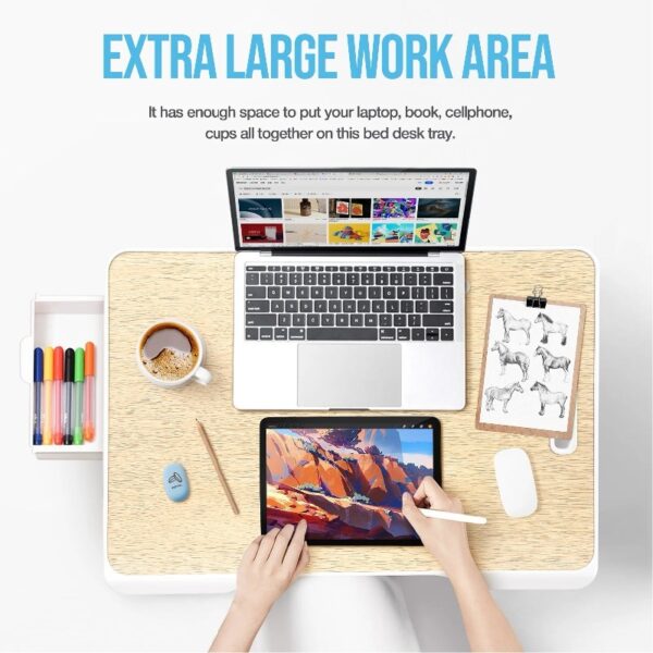Livhil Large Lap Desk for Bed | Laptop Table, Portable Lap Desk, Home Office Room Laptop Desk for Bed Table Floor Table, Floor Desk for Adults (Black)