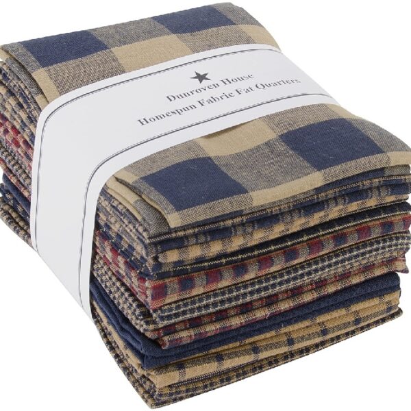 Dunroven House H100-500 Homespun 18 in. x 21 in. Fat Quarters 12pcs-Black