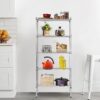 Adjustable Storage Shelves Metal Storage Shelf(Black, 21.5L x 11.6W x 47.6H) 750 pounds